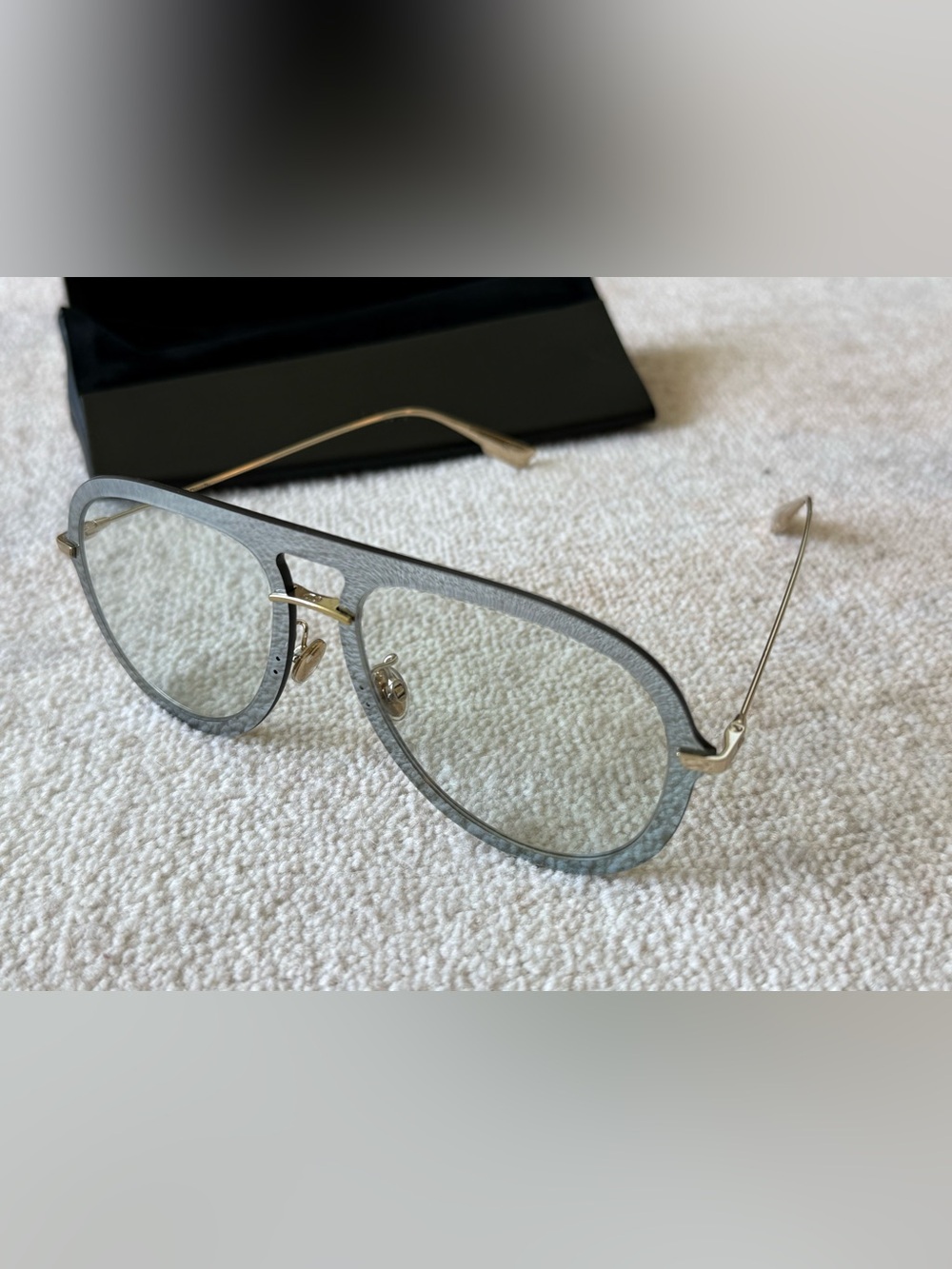 Christian Dior Aviator Eyeglasses Grey Marble Gold Frame 57-17 Made in Italy - Picture 10 of 10